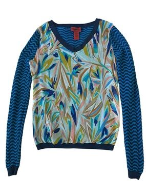 Missoni for Target Mixed Media Printed Chiffon Knit Sweater M